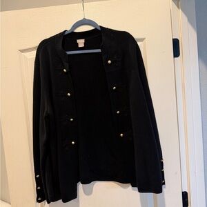 Chico's Black Blazer with Gold Button Accents